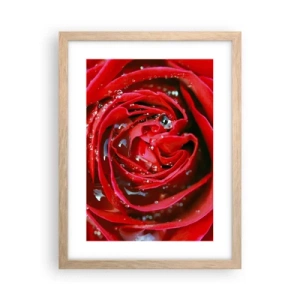 Plagát v ráme zo svetlého duba - V kvapkách rosy - 30x40 cm