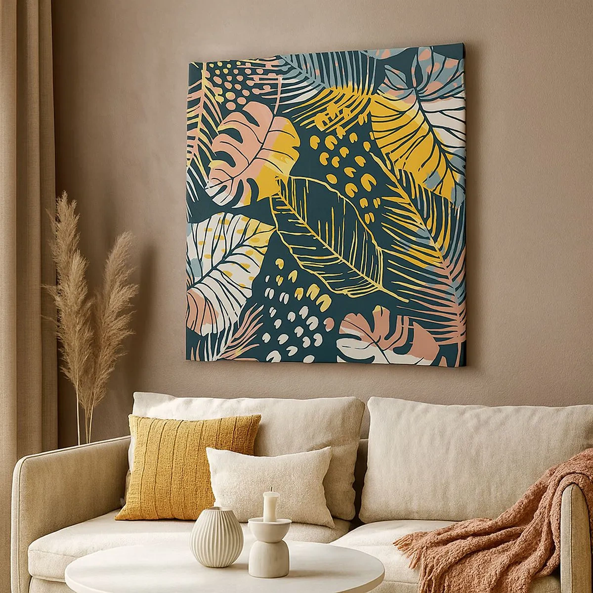 Obraz na plátne - Listová fantázia - 30x30 cm