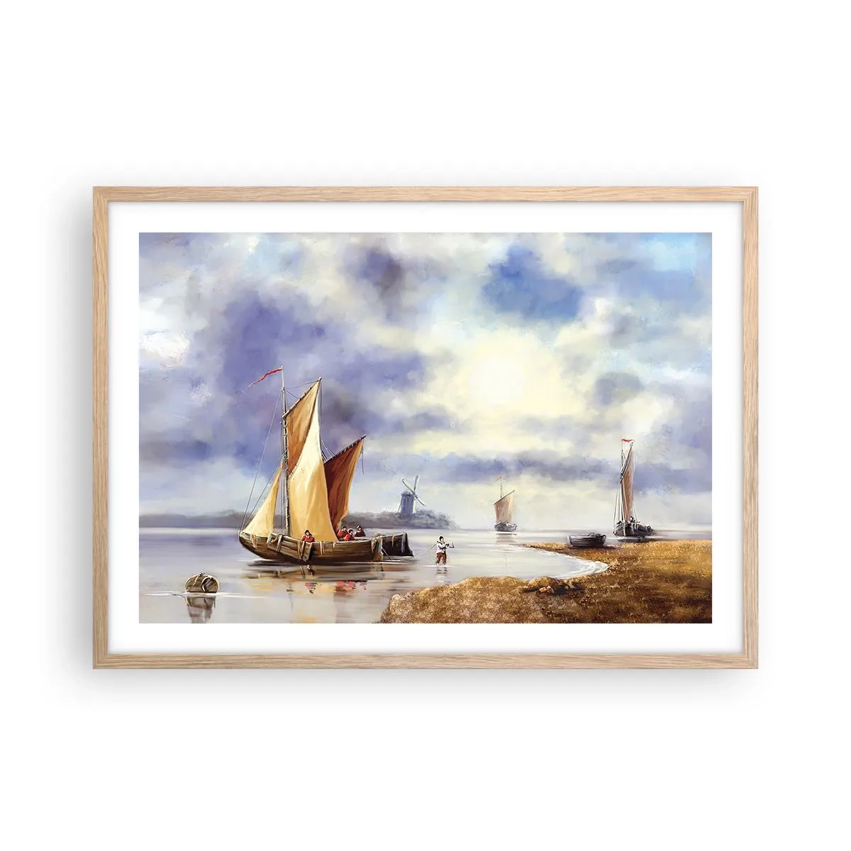 Plagát v ráme zo svetlého duba - Návrat námorníkov - 70x50 cm