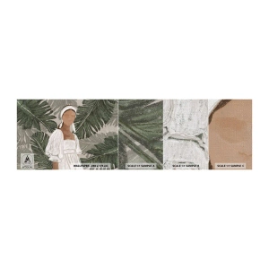 Vzorka fototapety Premium Canvas - Exotický portrét - Boho, Žena, Listy - 100x30 cm