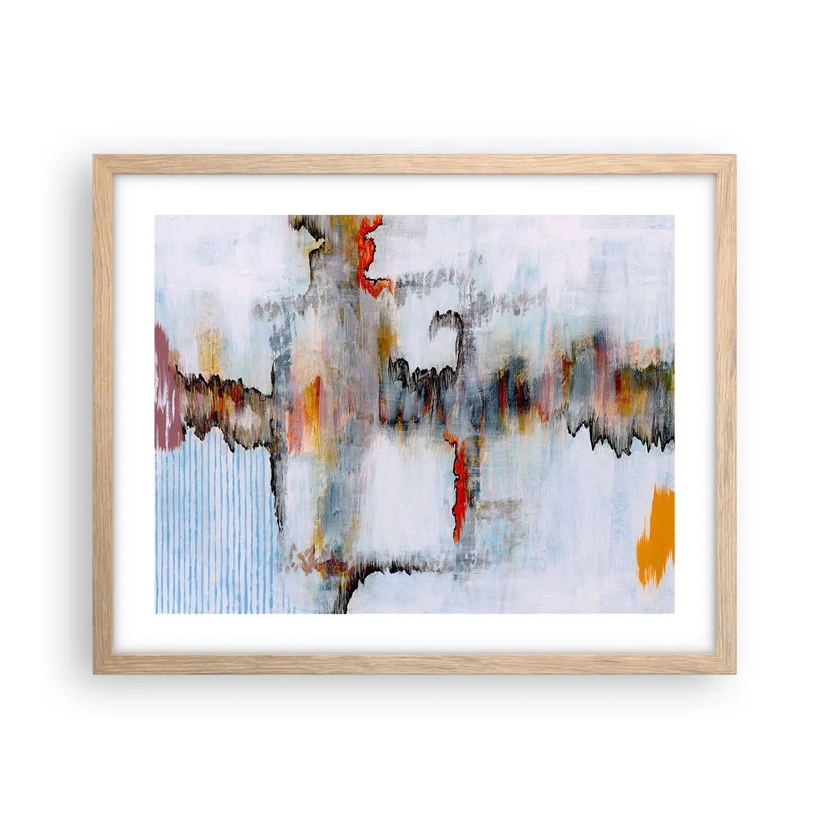 Plagát v ráme zo svetlého duba - Paličkou po vode - 50x40 cm