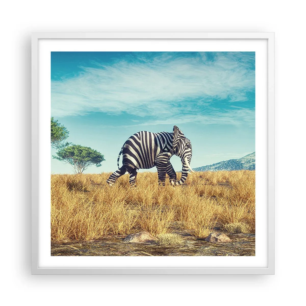 Plagát v bielom ráme - Šedá už nie je v móde - 60x60 cm