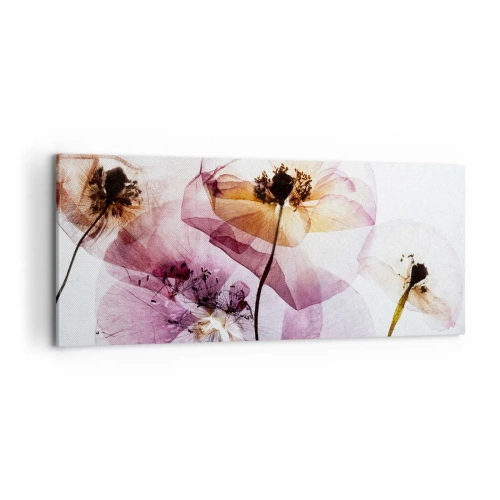 Obraz na plátne - Priehľadné telá kvetín - 100x40 cm