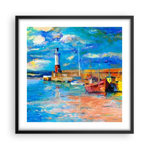 Plagát v čiernom ráme - Popoludní v dúhovom zálive - 50x50 cm