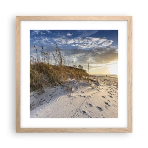 Plagát v ráme zo svetlého duba - Pozvánka na prechádzku - 40x40 cm