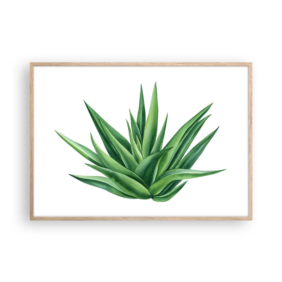 Plagát v ráme zo svetlého duba - Zelená – sila – život - 100x70 cm