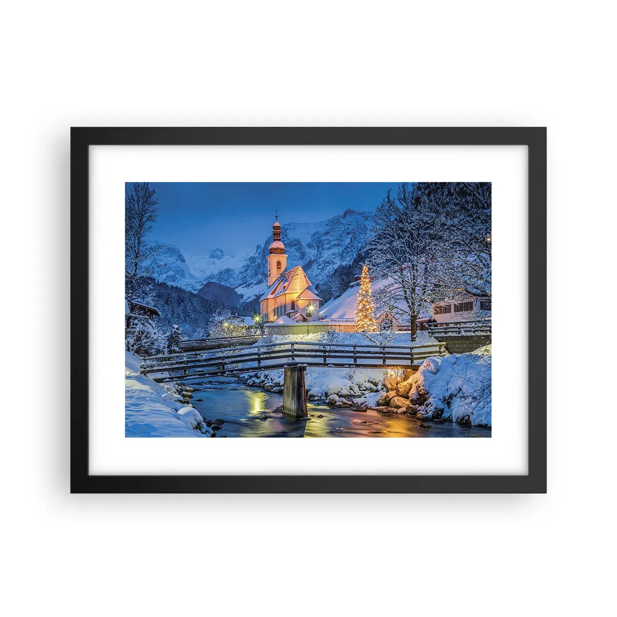 Plagát v čiernom ráme - Duch Vianoc - 40x30 cm