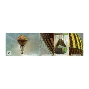 Vzorka samolepiacej fototapety Deluxe Sticker - Priekopnícke lety - Balón, Lietať, Mraky - 100x30 cm