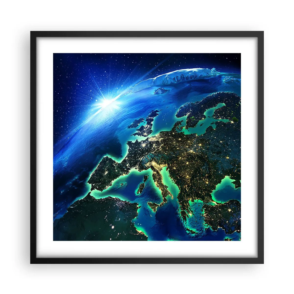 Plagát v čiernom ráme - Iskrivá Európa - 50x50 cm