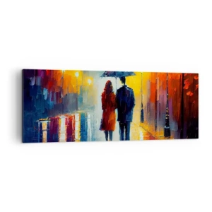 Obraz na plátne - Spolu – farebná noc - 140x50 cm