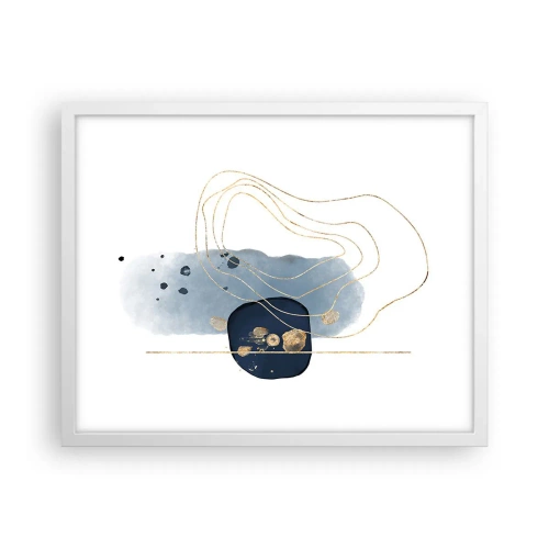 Plagát v bielom ráme - Modro-zlatá fantázia - 50x40 cm