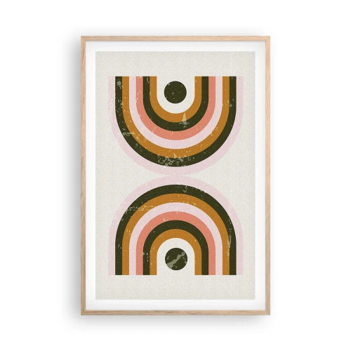 Plagát v ráme zo svetlého duba - Dvojitá abstrakcia - 61x91 cm