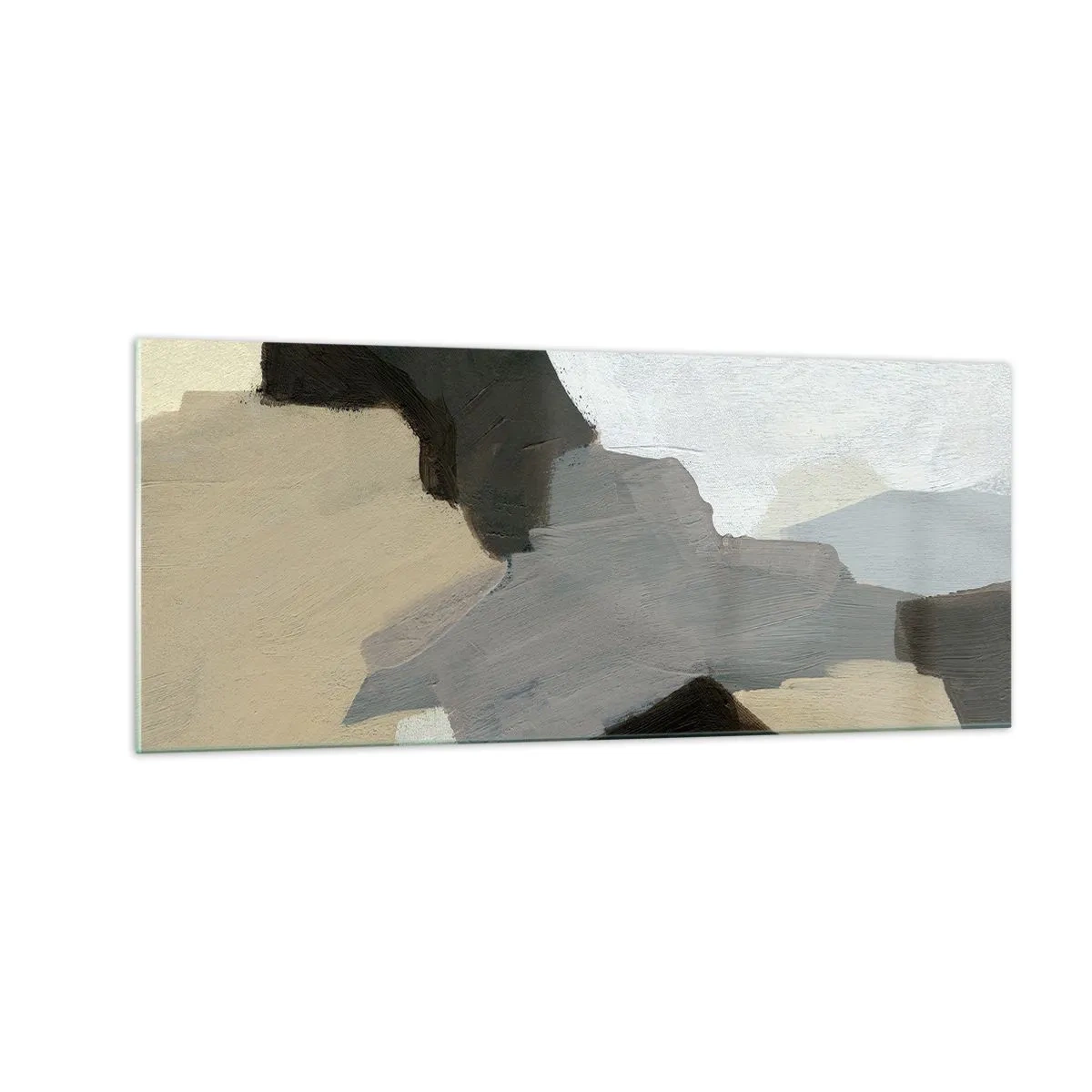 Obraz na skle - Abstrakcia: križovatka šedej - 100x40 cm