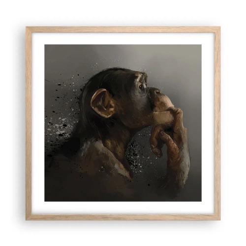 Plagát v ráme zo svetlého duba - Určite mysliteľ - 50x50 cm