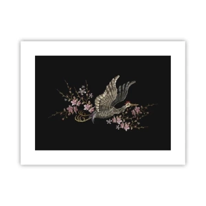 Plagát - Exotický vyšívaný vták - 40x30 cm