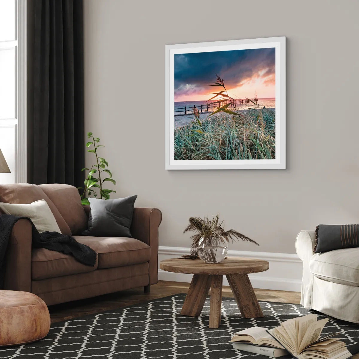 Plagát v bielom ráme - Neodviate vetrom - 30x30 cm