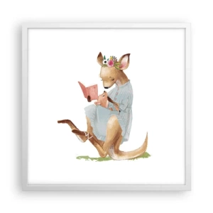 Plagát v bielom ráme - Prečítaj mi, mama - 50x50 cm