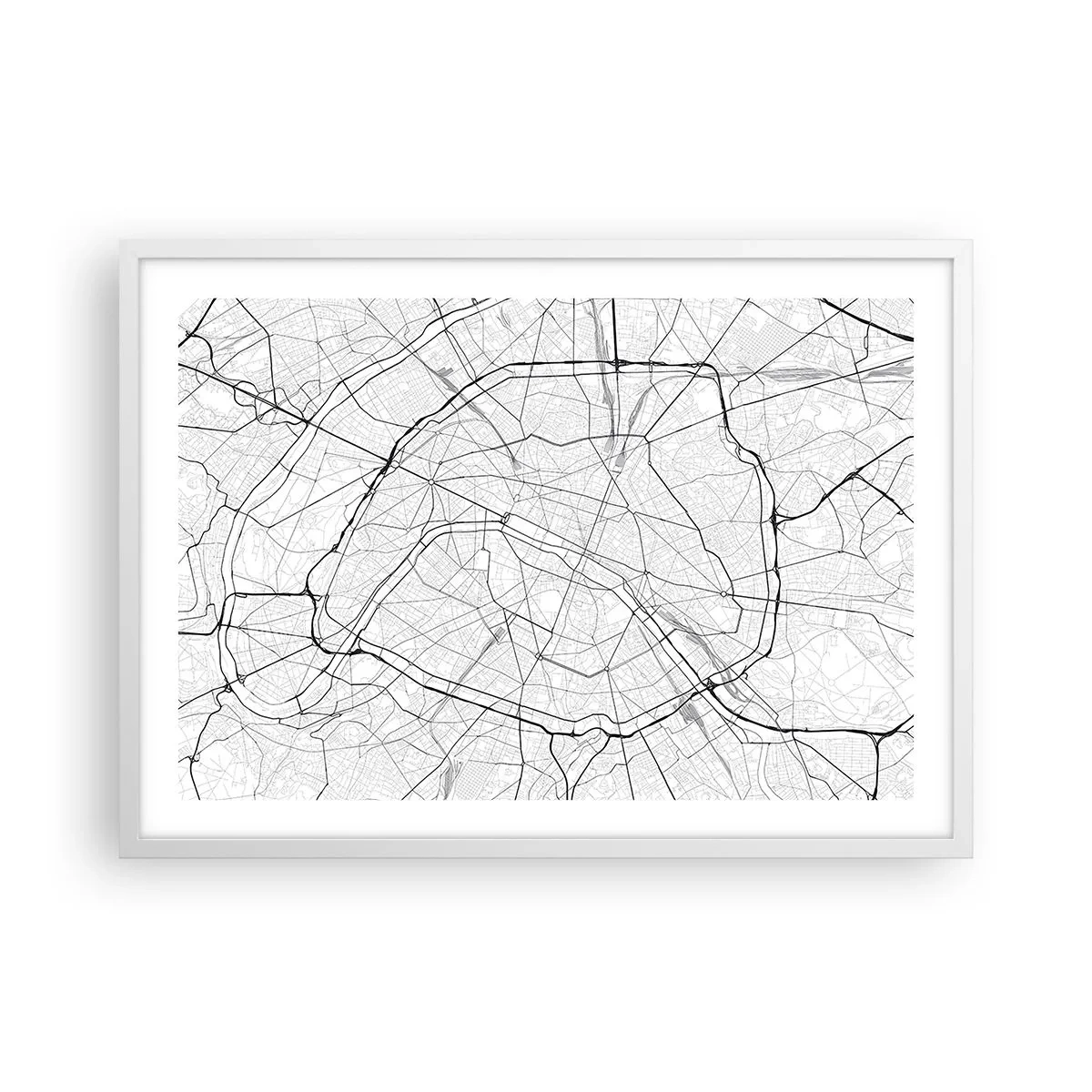 Plagát v bielom ráme - Kvet Paríža - 70x50 cm