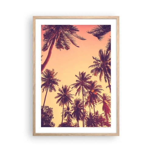 Plagát v ráme zo svetlého duba - Tropická variácia - 50x70 cm
