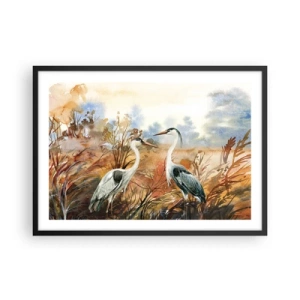 Plagát v čiernom ráme - Kam na jeseň? - 70x50 cm