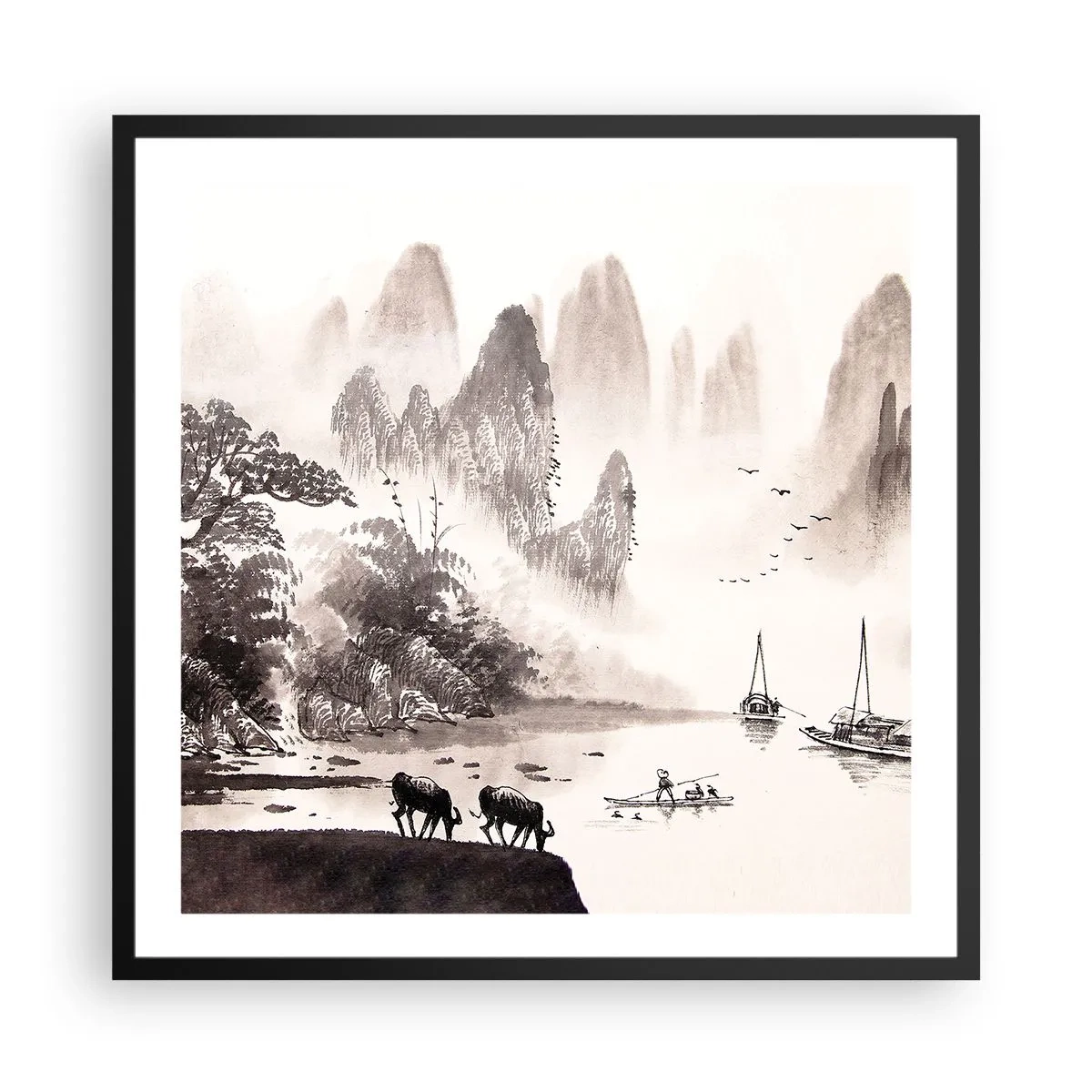 Plagát v čiernom ráme - Exotická všednosť Východu - 60x60 cm