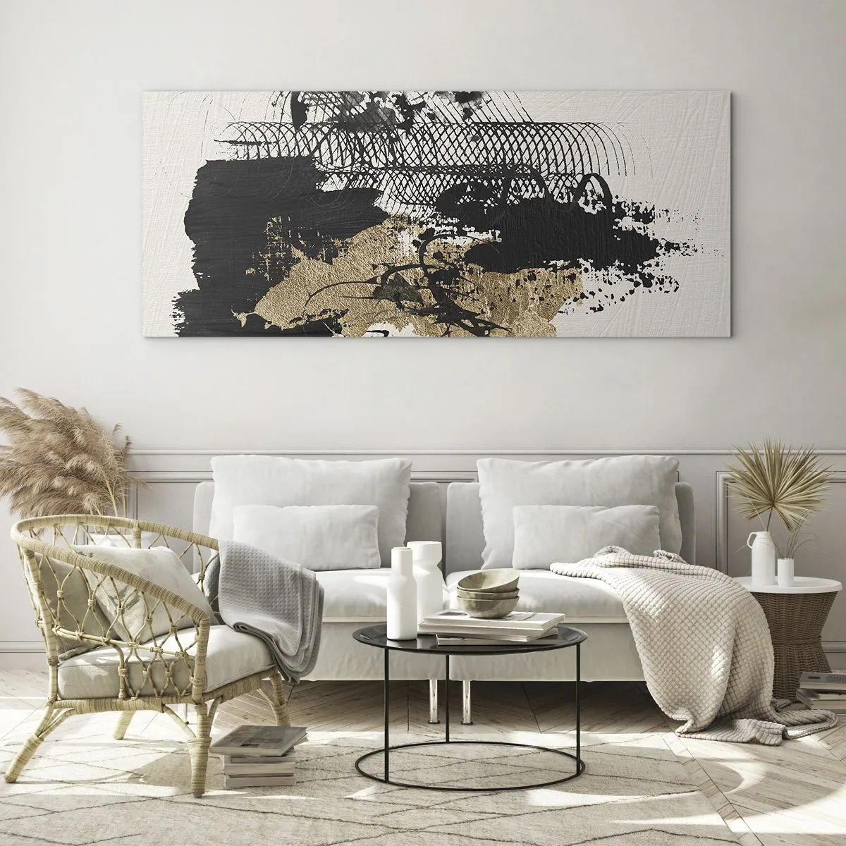 Obraz na skle - Kompozícia s vášňou - 100x40 cm
