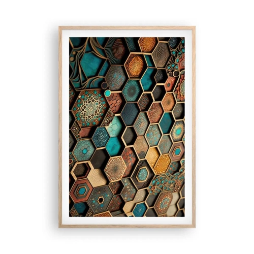 Plagát v ráme zo svetlého duba - Arabské ornamenty – variácia - 61x91 cm