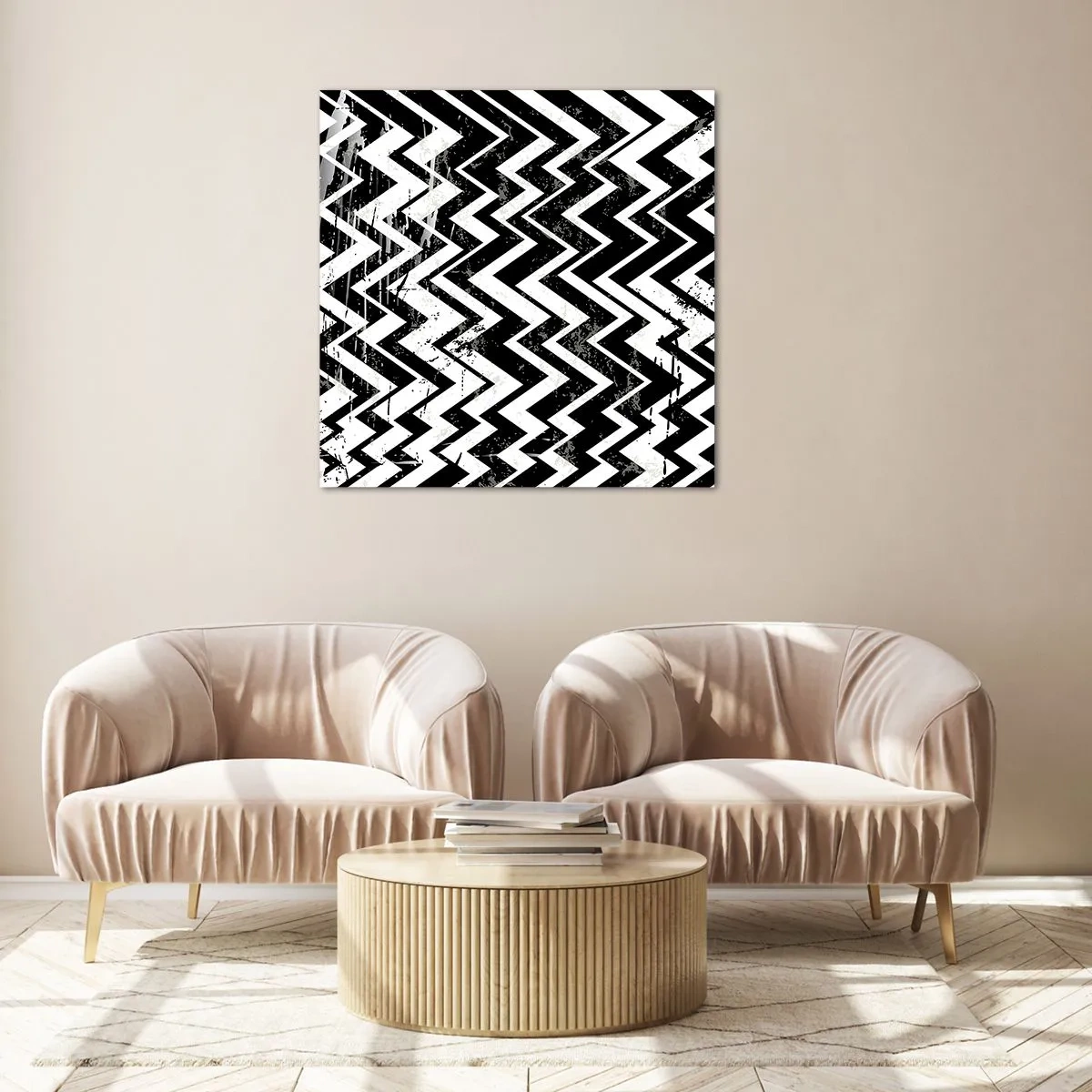 Obraz na skle - Cik-biele, cik-čierne - 70x70 cm