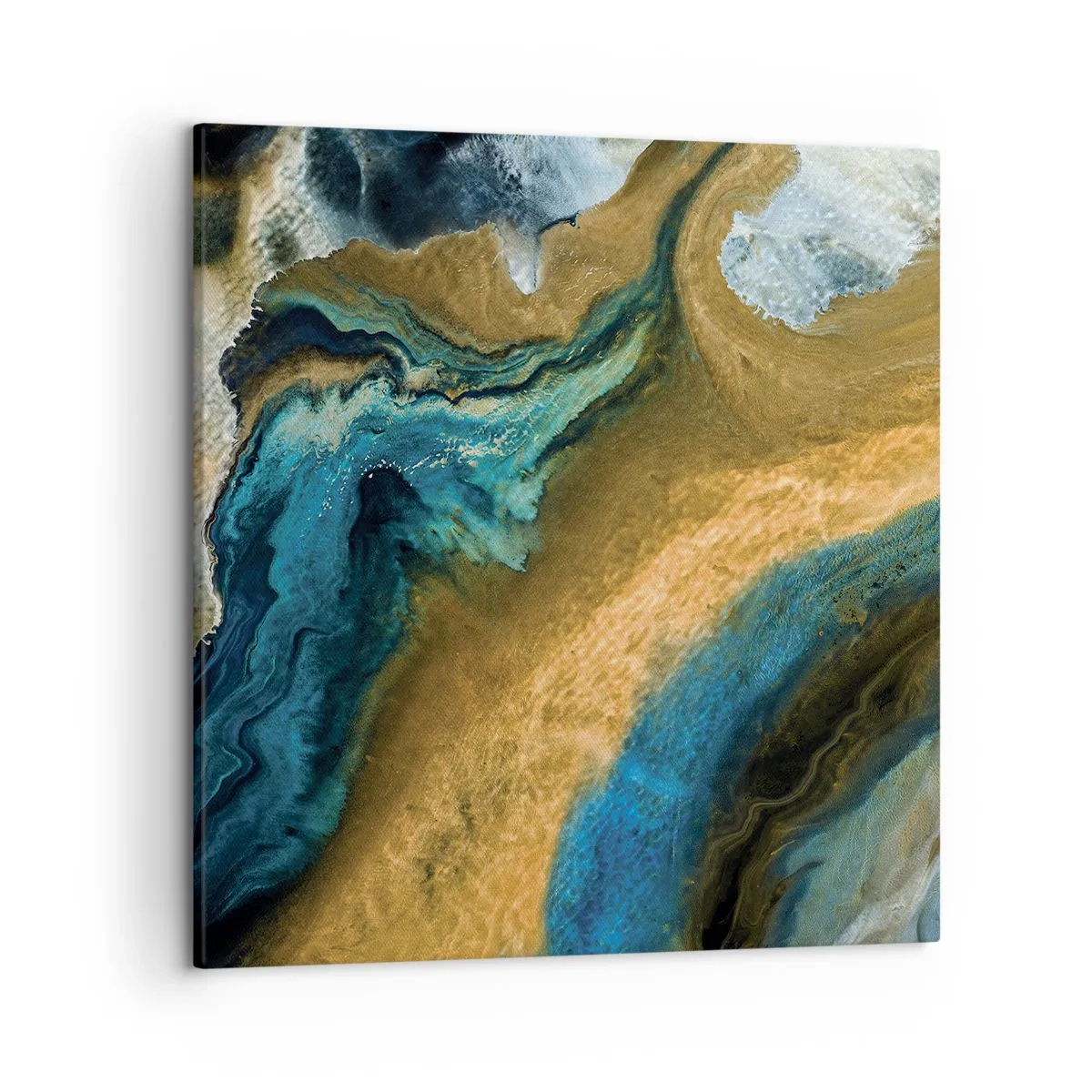 Obraz na plátne - Modrá – žltá – vzájomné vplyvy - 50x50 cm