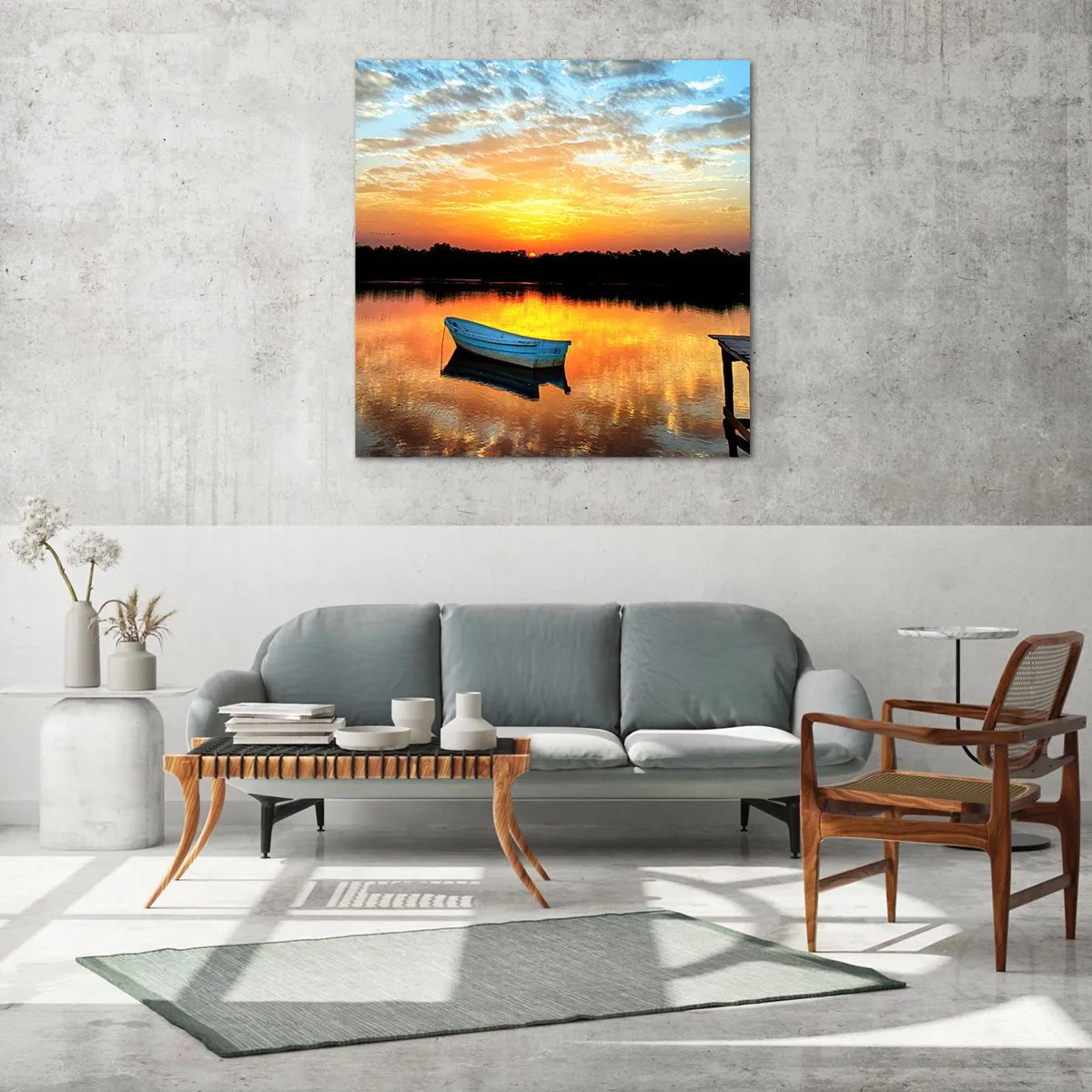 Obraz na skle - Pozri, počúvaj, medituj - 60x60 cm