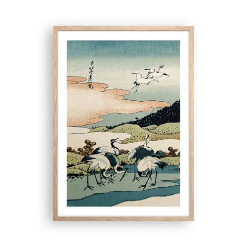 Plagát v ráme zo svetlého duba - V japonskom duchu - 50x70 cm