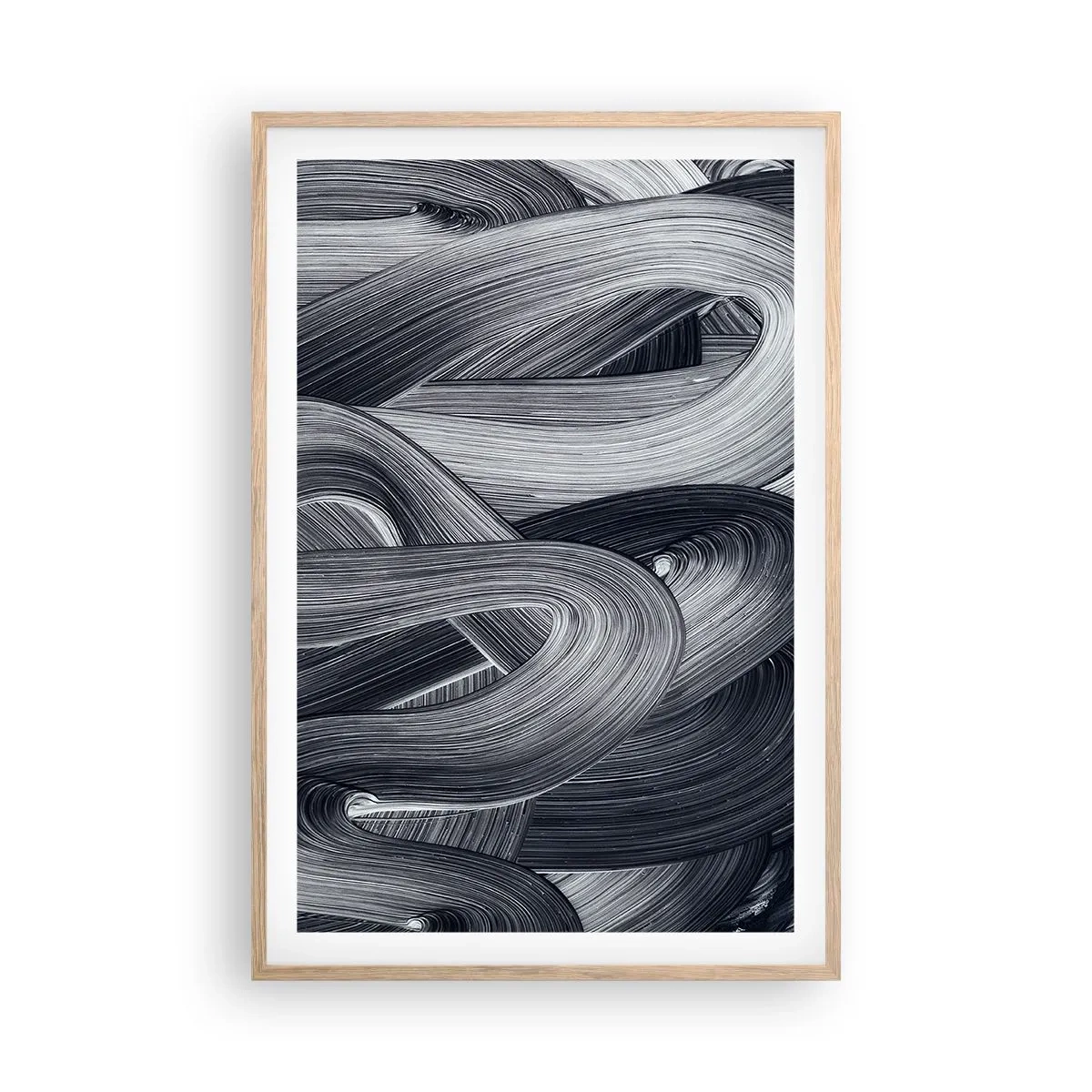 Plagát v ráme zo svetlého duba - Plynulosť reality - 61x91 cm