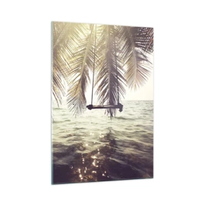 Obraz na skle - Hojdať sa ľubovoľne v oblakoch - 50x70 cm