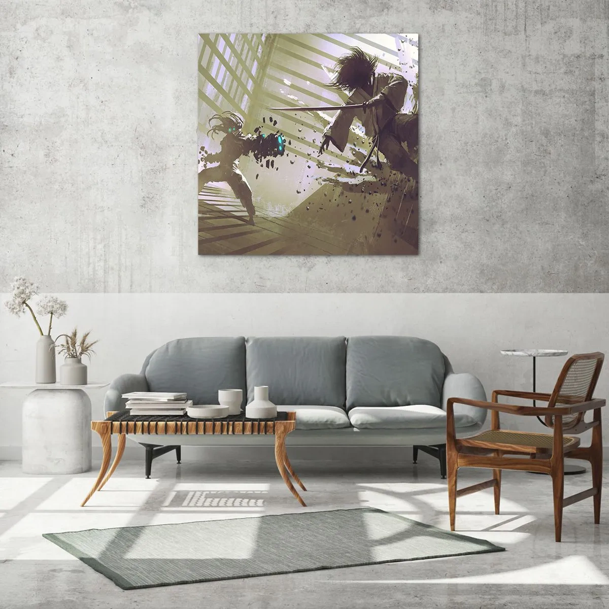 Obraz na skle - Aj ty môžeš byť samurajom - 70x70 cm