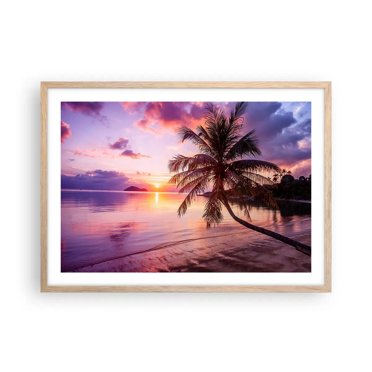 Plagát v ráme zo svetlého duba - Blahobyt až po okraj - 70x50 cm