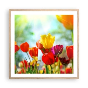 Plagát v ráme zo svetlého duba - Všetky farby slnka - 60x60 cm