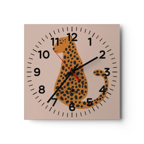 Nástenné hodiny - Leopardný vzor je v móde - 40x40 cm