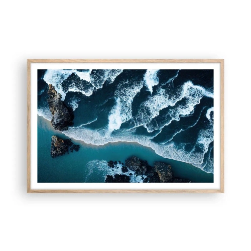 Plagát v ráme zo svetlého duba - Zahalené do vĺn - 91x61 cm