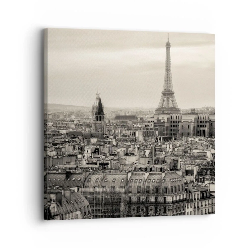 Obraz na plátne - Nad strechami Paríža - 30x30 cm