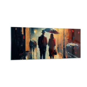 Obraz na skle - Mestská love story - 100x40 cm