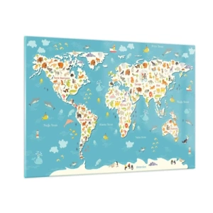 Obraz na skle - Milujeme celý svet - 100x70 cm