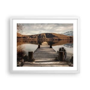Plagát v bielom ráme - Krajina v tichu - 50x40 cm