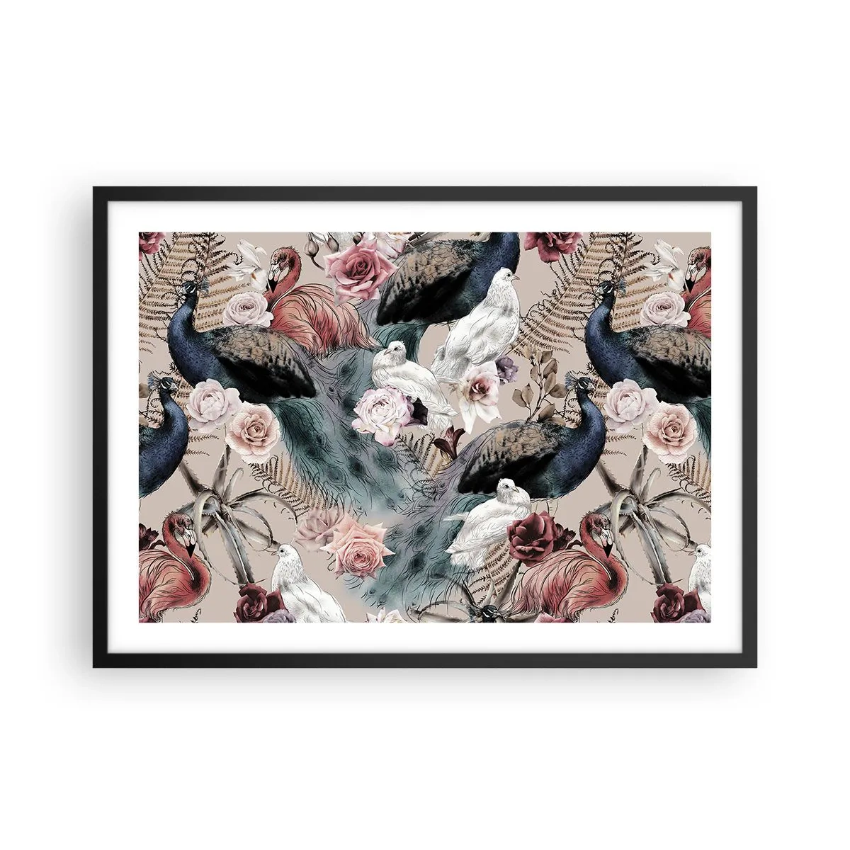 Plagát v čiernom ráme - V palácovej záhrade - 70x50 cm