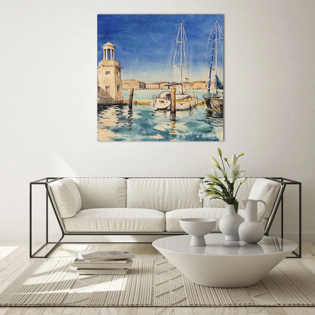 Obraz na skle - Slnečná lagúna - 60x60 cm