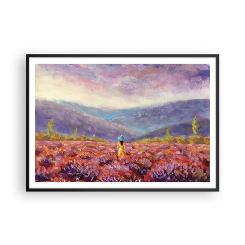 Plagát v čiernom ráme - V levanduľovom svete - 100x70 cm