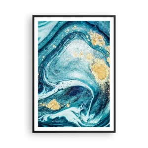 Plagát v čiernom ráme - Modrý vír - 70x100 cm