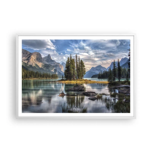 Plagát v bielom ráme - Pri veľkej a čistej vode… - 100x70 cm