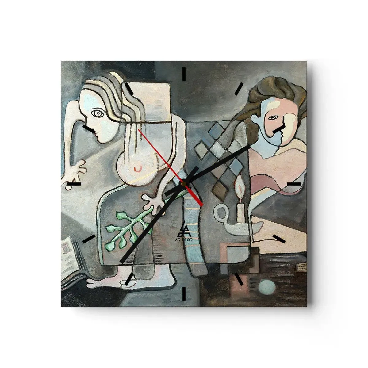 Nástenné hodiny - Mozaika ducha a hmoty - 30x30 cm