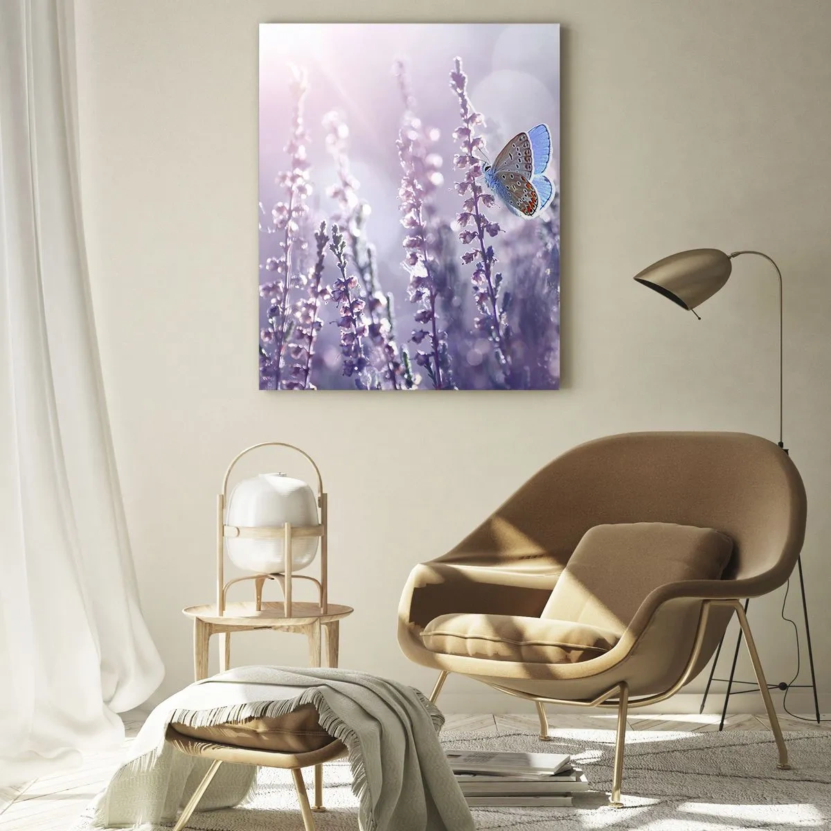 Obraz na skle - Bozk motýľa - 50x70 cm