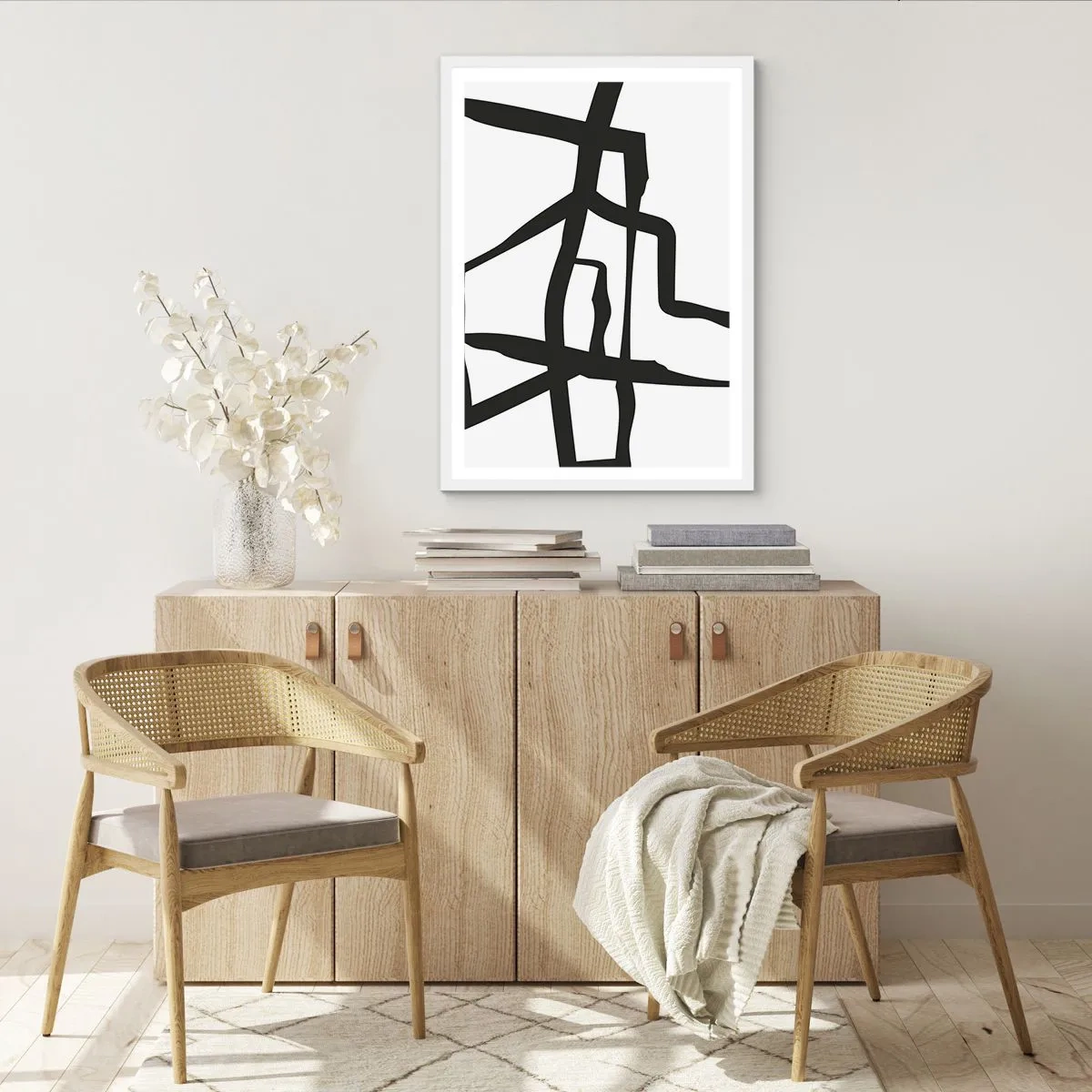 Plagát v bielom ráme - Čiernobiela konštrukcia - 61x91 cm